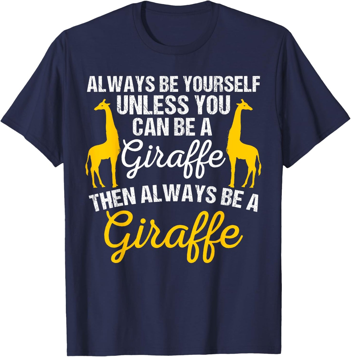 Cute Giraffe Design Women Adult Safari Giraffe Lover T-Shirt - T-Shirt | Navy