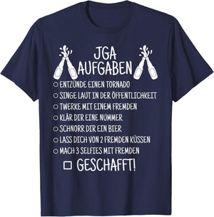 Junggesellenabschied Aufgaben JGA T-Shirt - T-Shirt | Navy