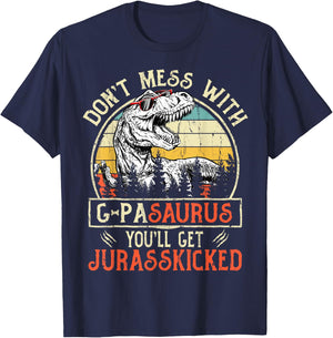 Don't Mess With G-pasaurus You'll Get Jurasskicked G-pa T-Shirt - T-Shirt | Navy