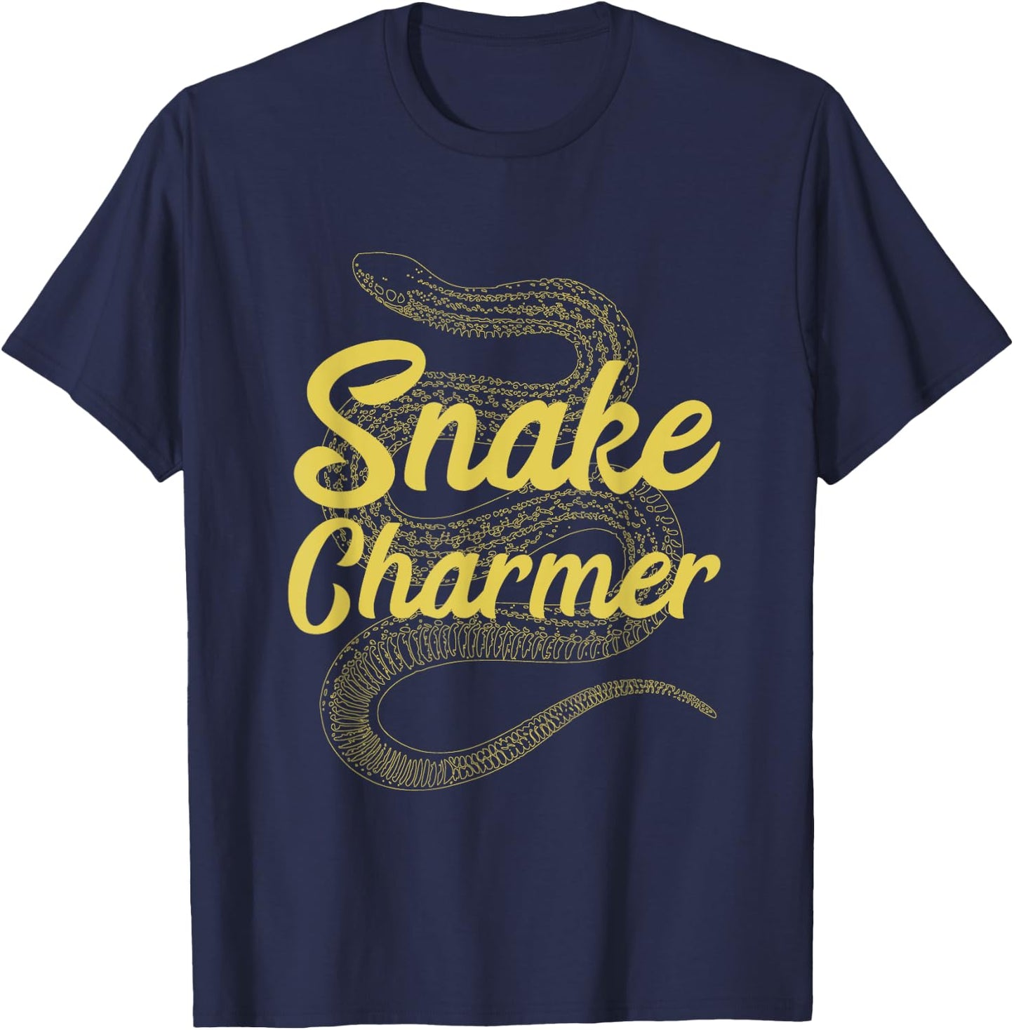 Snake Charmer Coiled Serpent Vintage Reptile Lover T-Shirt - T-Shirt | Navy