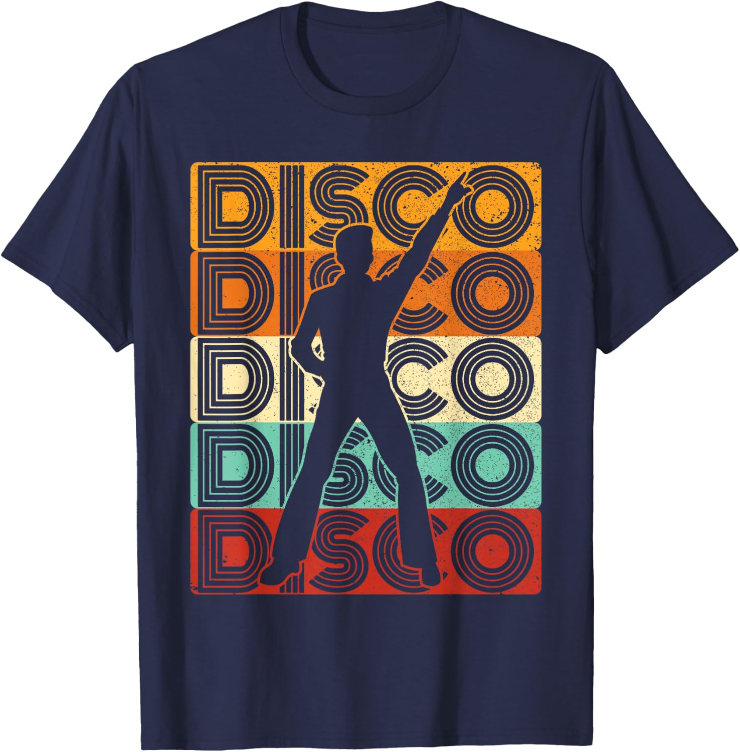 Disco Outfit Men's 70s Costume & 80s Dance Party Disco , black, s T-Shirt - T-Shirt | Navy