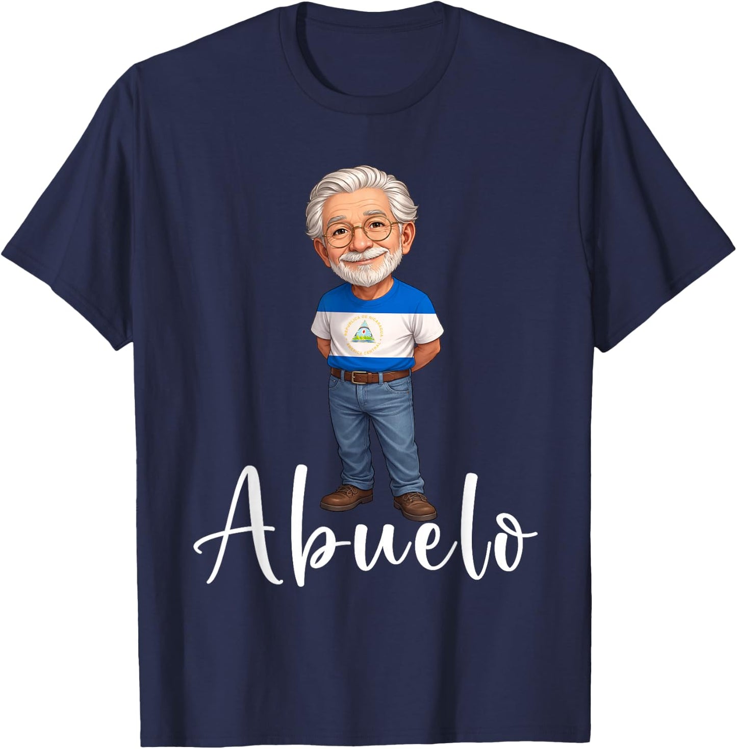Nicaragua Abuelo Granddad Flag Grandfather Grandpa Nicaragua T-Shirt - T-Shirt | Navy
