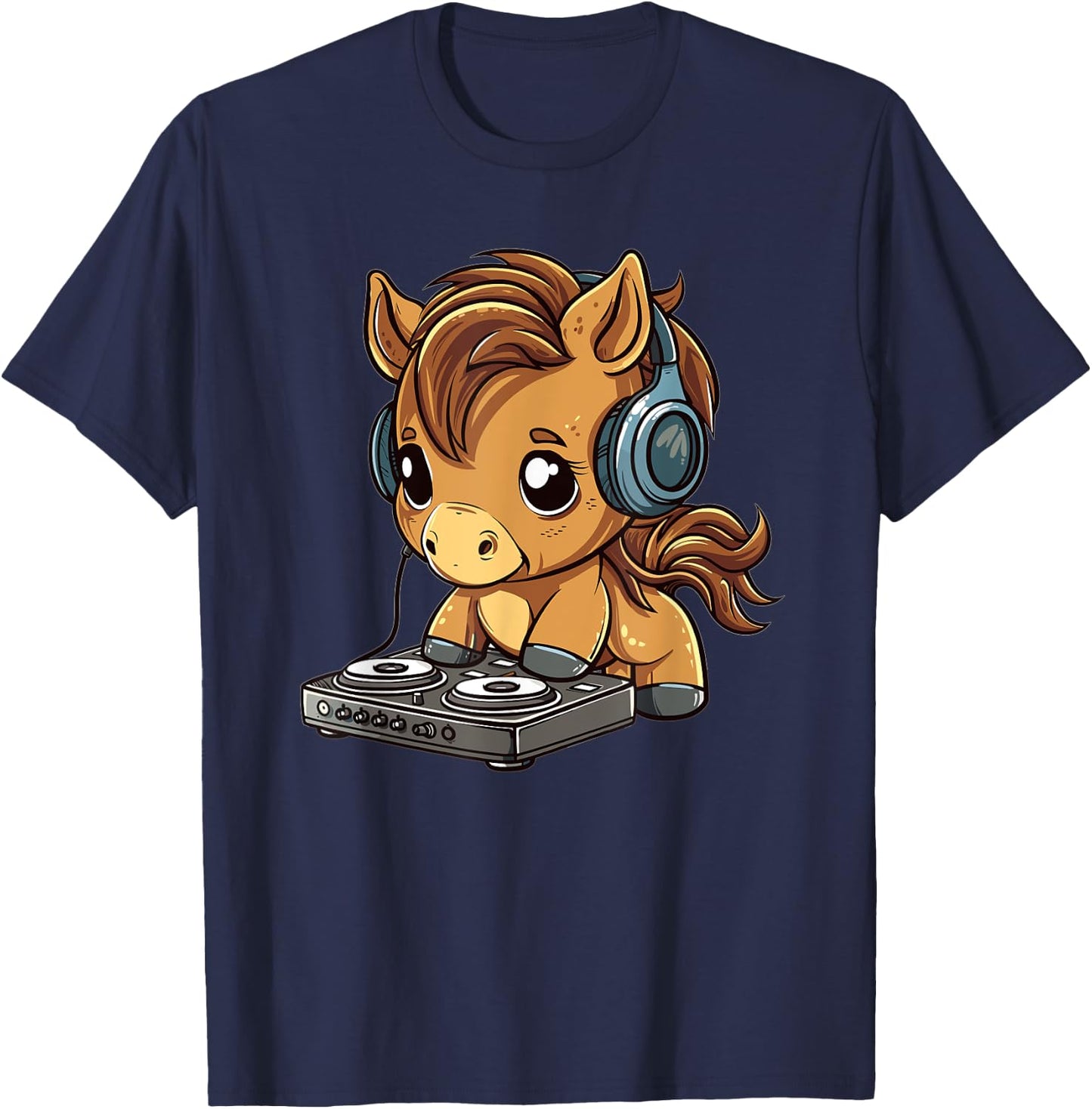 Cute Horse DJ T-Shirt - T-Shirt | Navy