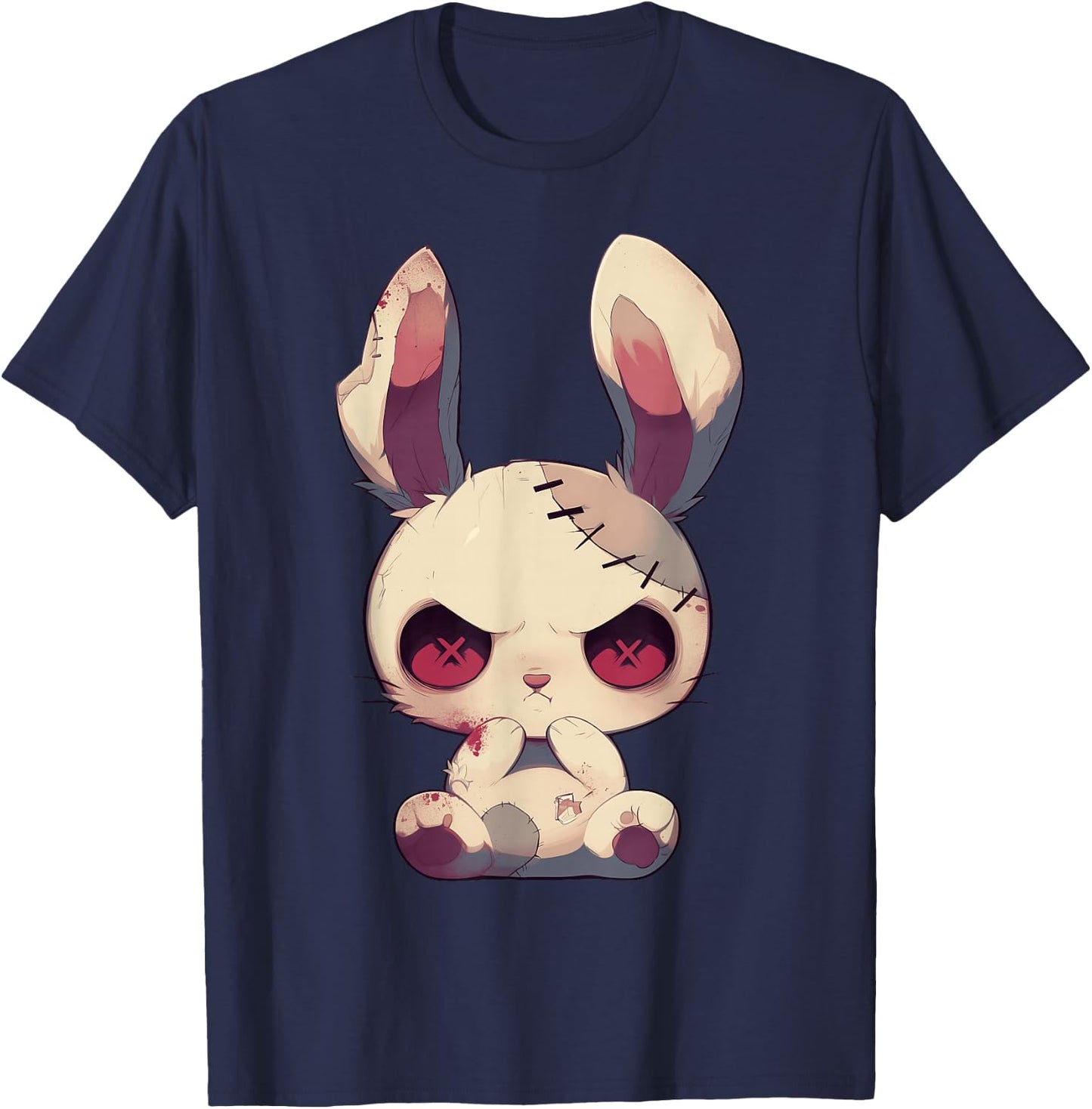 Cute Goth Bunny Doll Gothic Outfit Cute E-Girl Grunge T-Shirt - T-Shirt | Navy