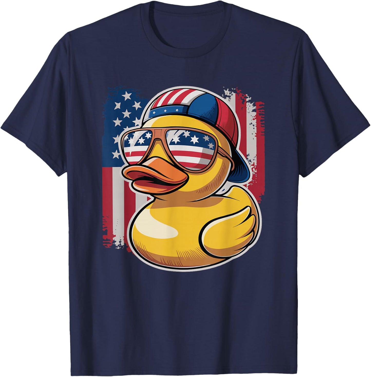 Patriotic Duck USA Flag Duck 4th of July For Toddler Boys T-Shirt - T-Shirt | Navy