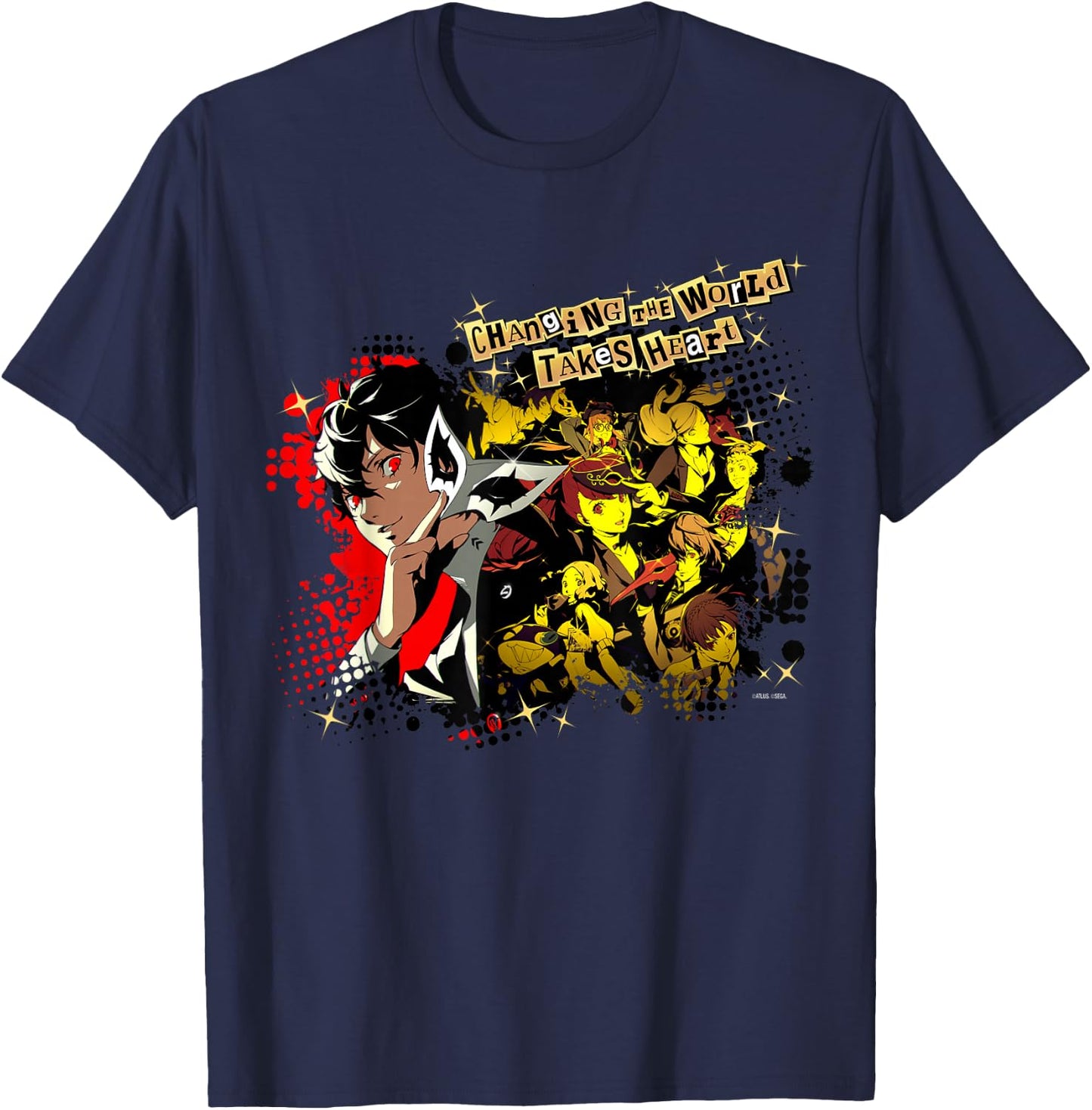 ATLUS Persona 5 Royal: Changing the World Takes Heart T-Shirt - T-Shirt | Navy