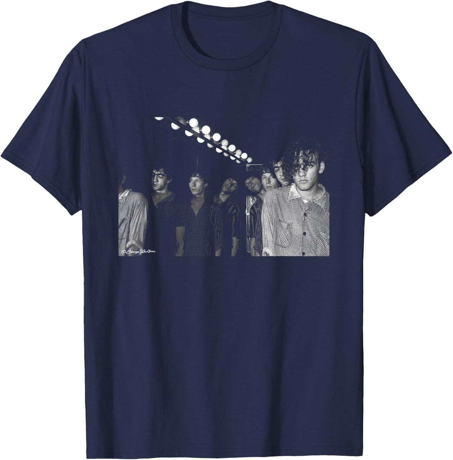 REM Band Photo , -Adults/Kids, Black, Small, Short Sleeve T-Shirt - T-Shirt | Navy