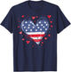 Cute American Flag Heart USA Patriotic 4th of July T-Shirt - T-Shirt | Navy