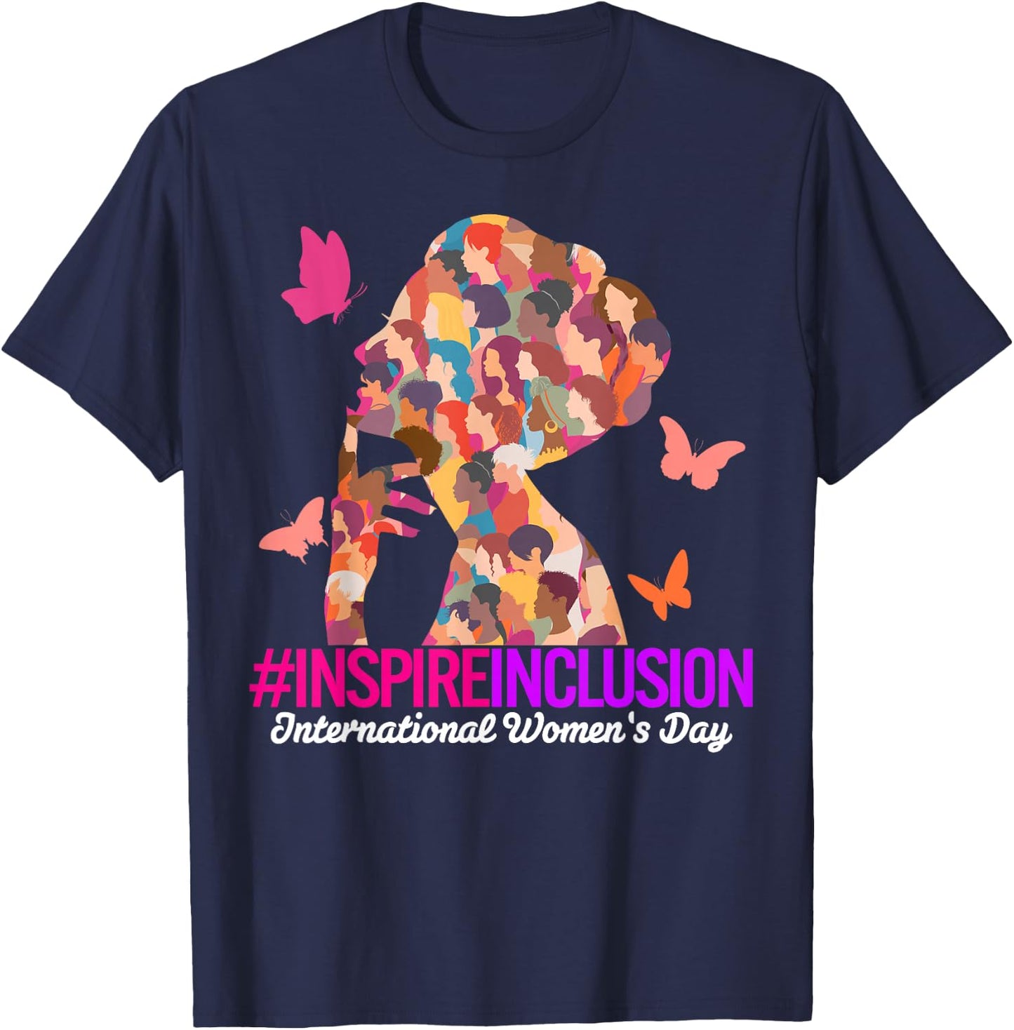Inspire Inclusion International Women's Day 2025 Girl Women T-Shirt - T-Shirt | Navy