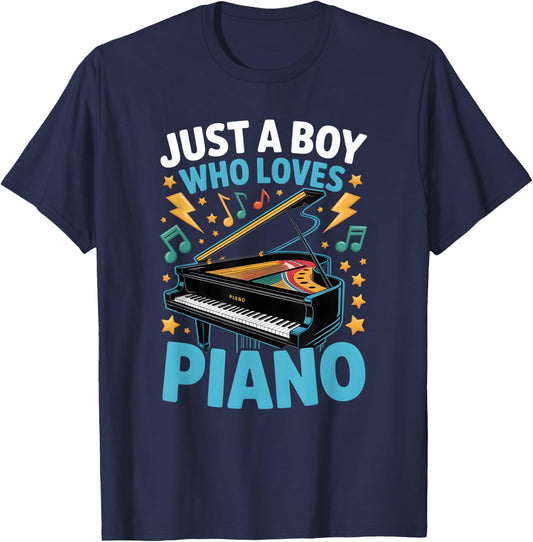Boys Piano T-Shirt - T-Shirt | Navy