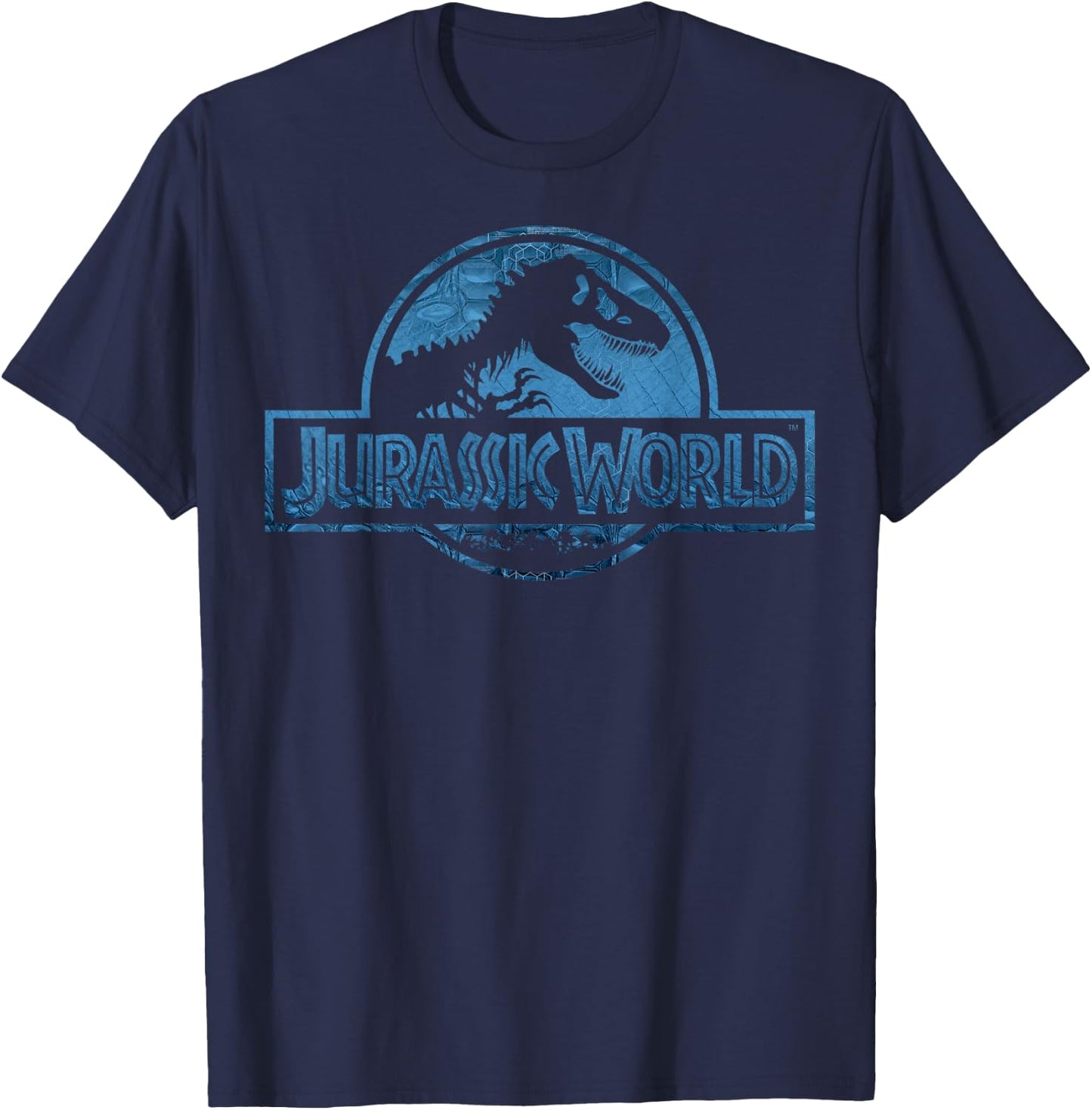 Jurassic World Blue Dinosaur Scale Logo T-Shirt - T-Shirt | Navy