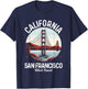 California San Francisco West Coast Golden Gate Bridge T-Shirt - T-Shirt | Navy