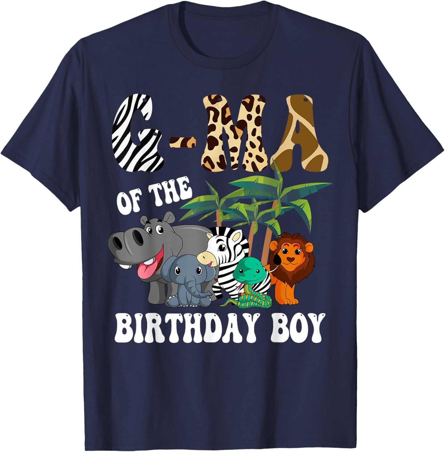 G-Ma of the Birthday Boy Zoo Bday Safari Celebration T-Shirt - T-Shirt | Navy