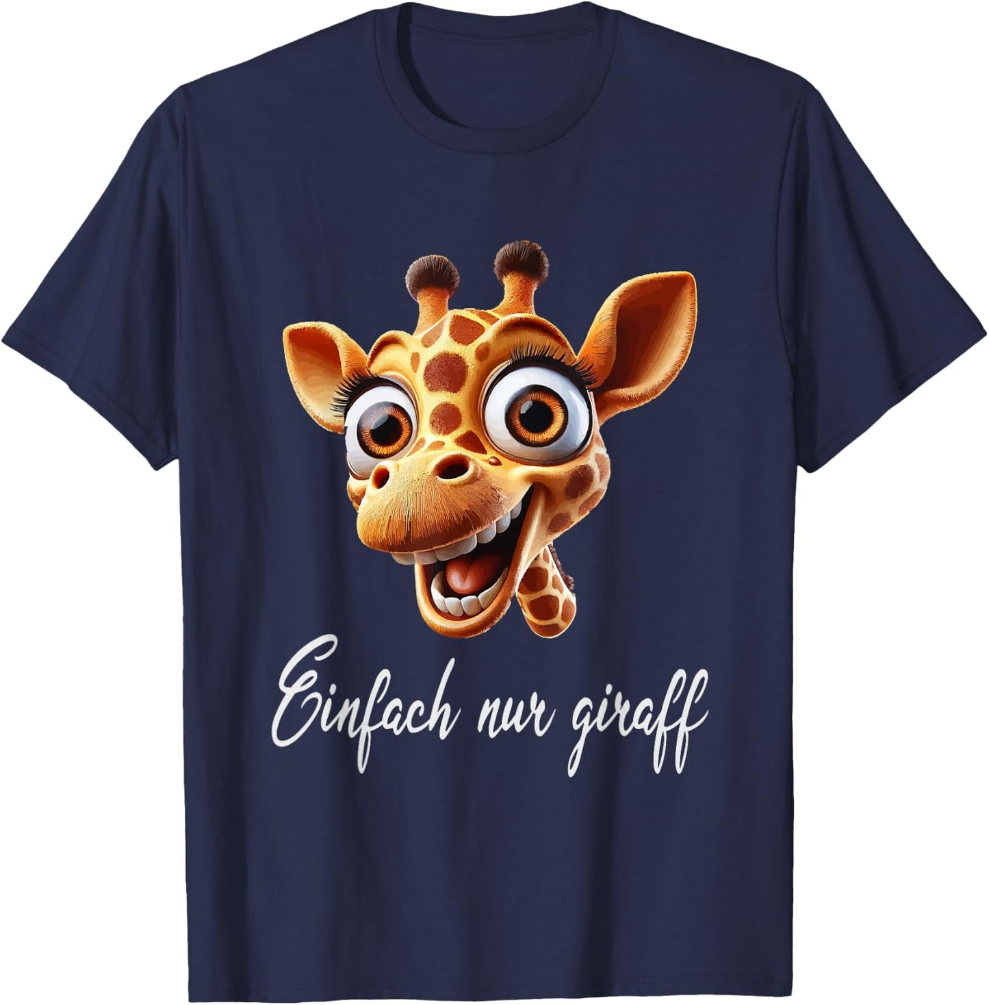 Lustige Giraffe mit coolem Spruch Giraffenkopf T-Shirt - T-Shirt | Navy