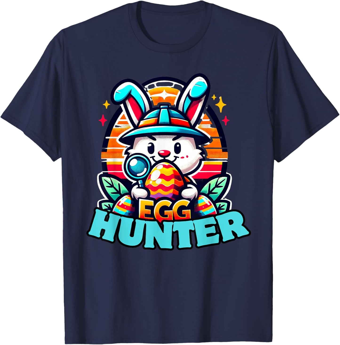 Egg Hunting Squad Graphic Easter Egg Hunt T-Shirt - T-Shirt | Navy