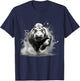 Hippo Portrait Drawing Nature Animal Art Hippopotamus Splash T-Shirt - T-Shirt | Navy