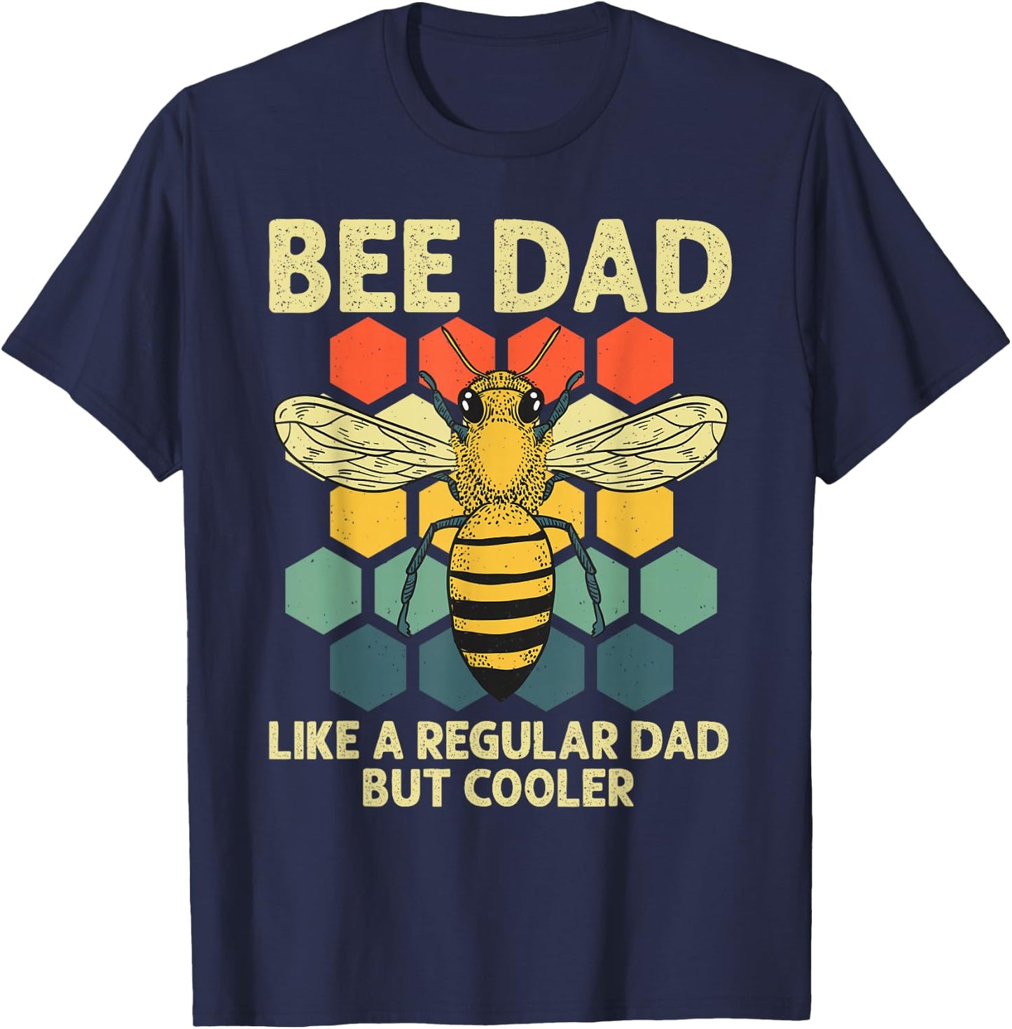 Bee Art Dad Honey Bee Keeper Bumblebee Beekeeper T-Shirt - T-Shirt | Navy