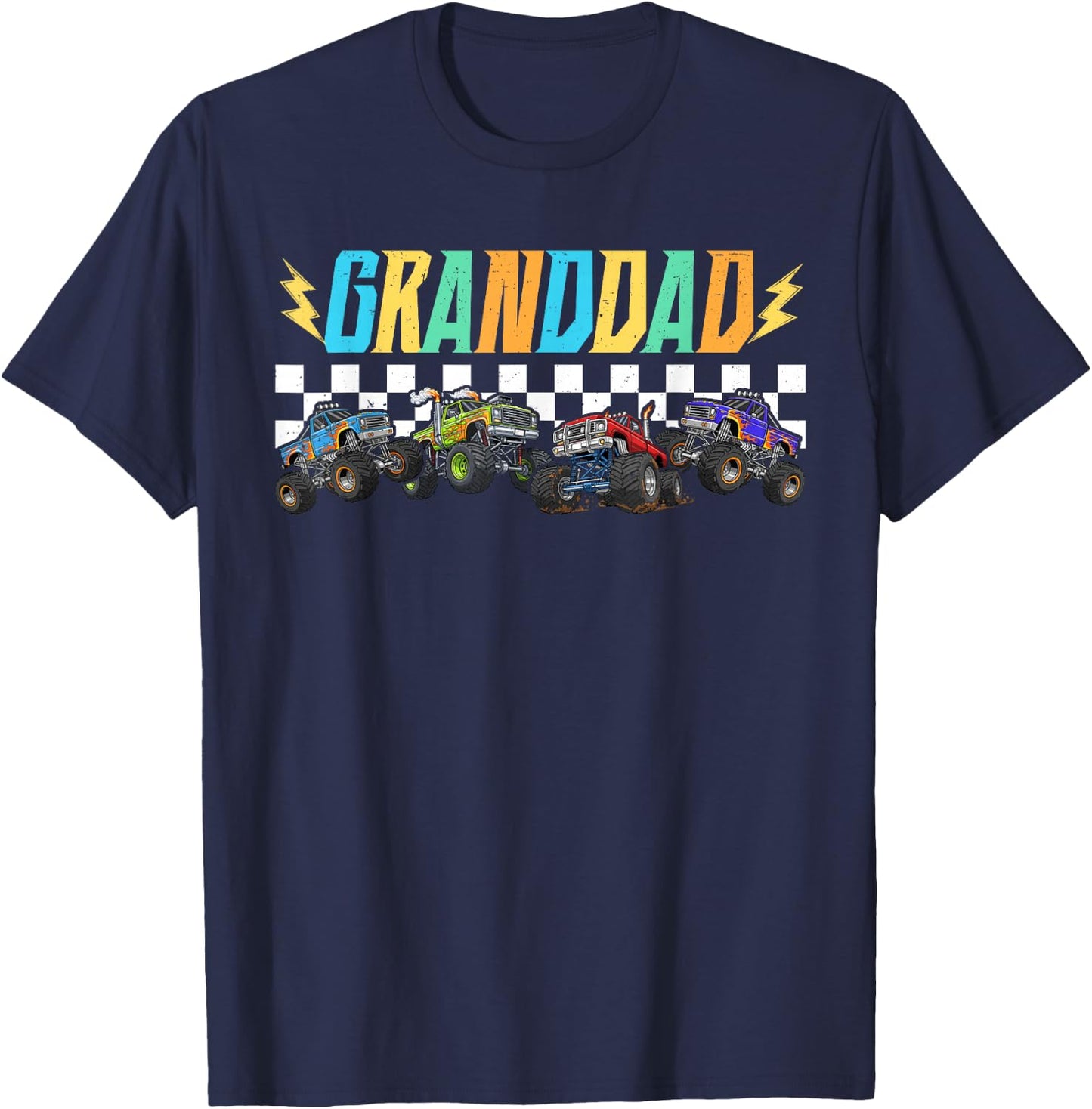 Granddad Monster Truck Family Matching Monster Truck Lovers T-Shirt - T-Shirt | Navy