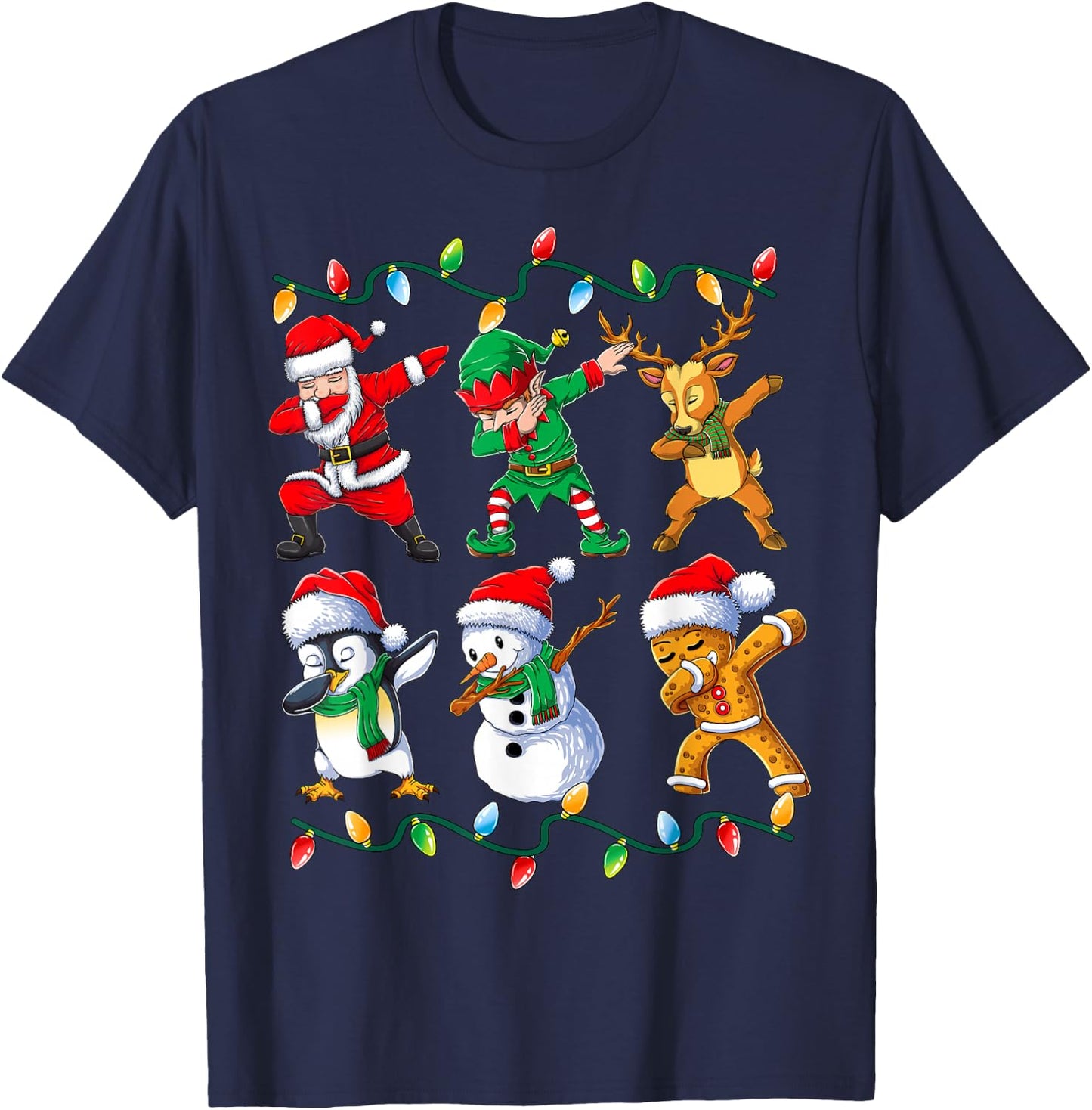 Dabbing Santa Friends Xmas Gifts Men Kids Boys Christmas T-Shirt - T-Shirt | Navy