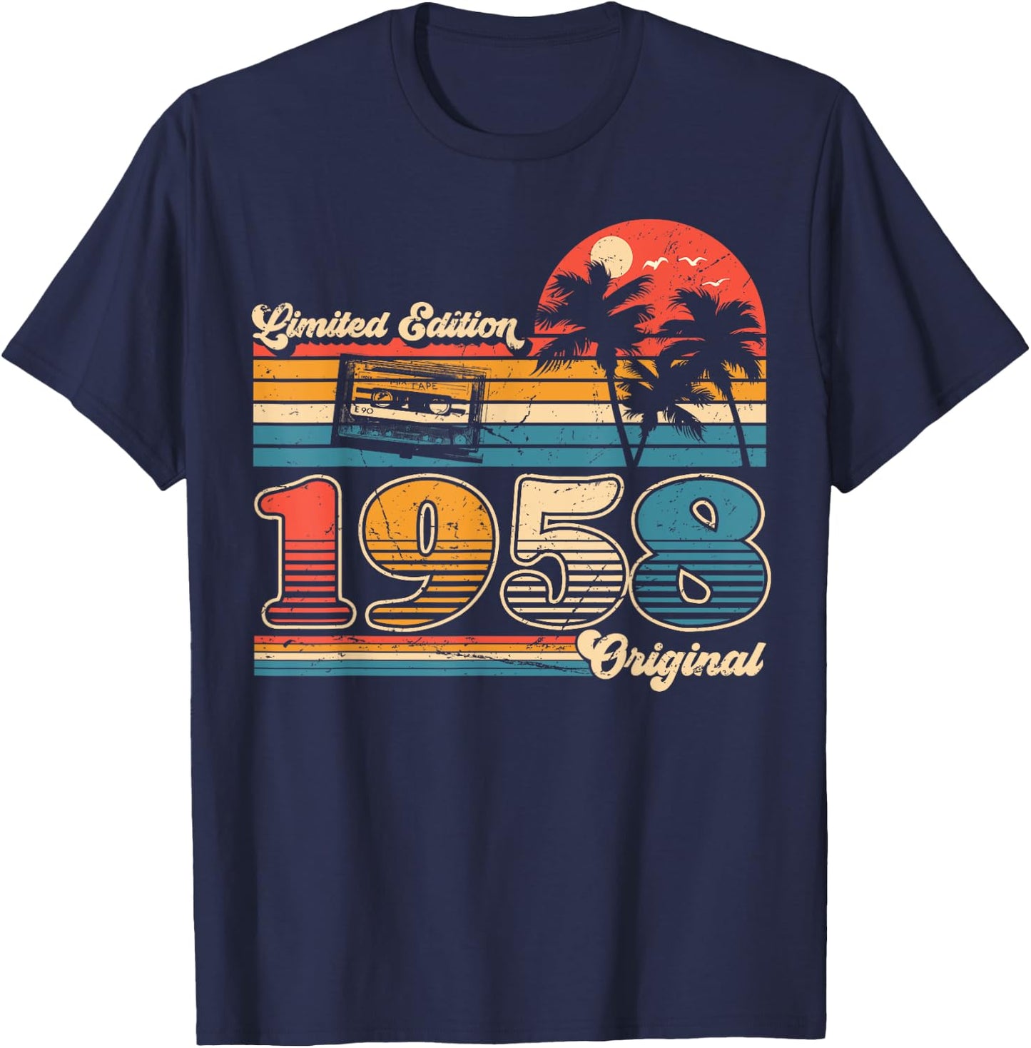 67th Birthday Retro Vintage 1958 Men Women T-Shirt - T-Shirt | Navy