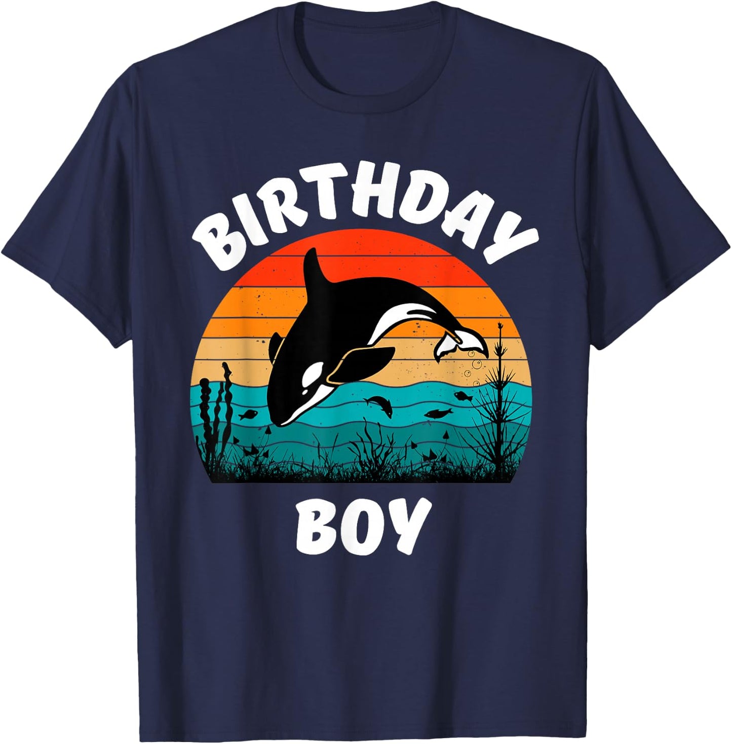 Cool Orca Whale Birthday Boy Teenage Brother Gift T-Shirt - T-Shirt | Navy