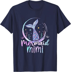 Mermaid Mimi Birthday Mermaid Girl Beach Mermaid Tail T-Shirt - T-Shirt | Navy