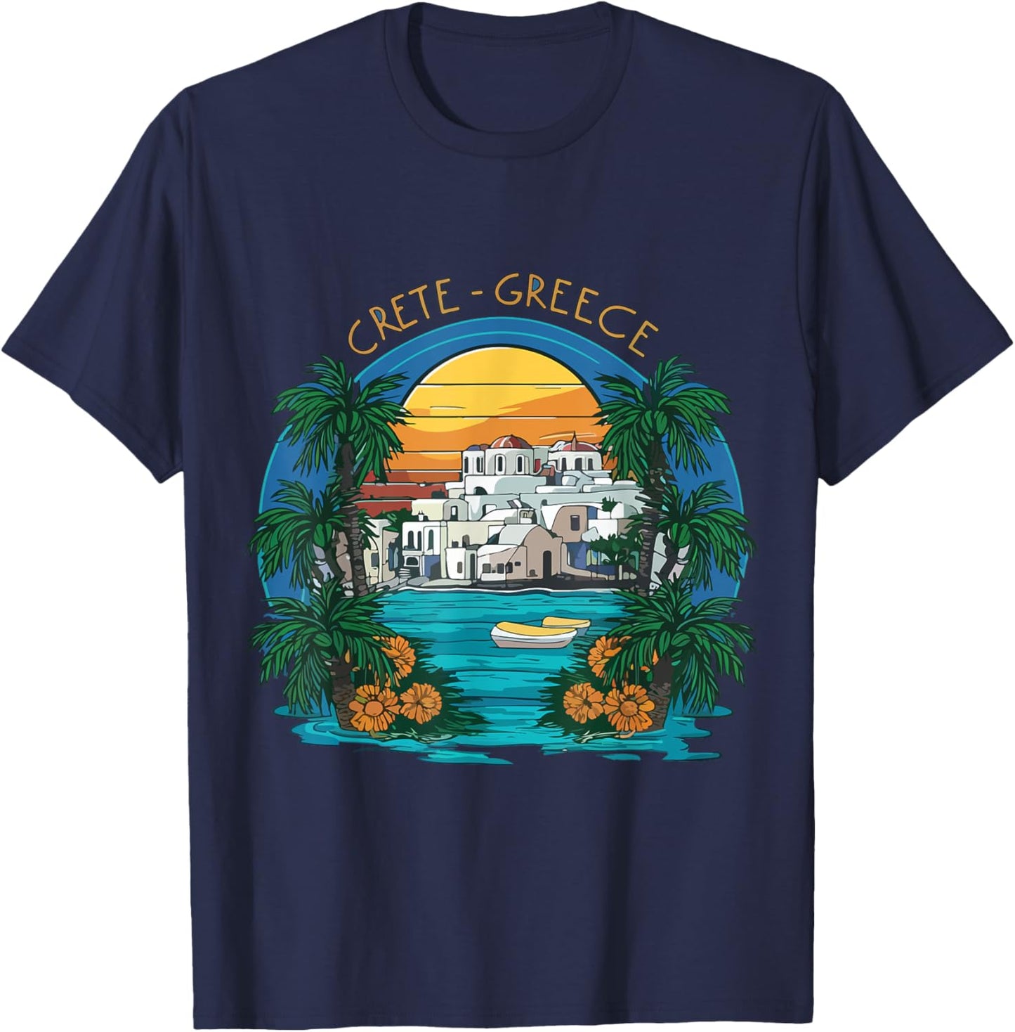 Crete Summer Greece Souvenir Greek Island Vacation Men Women T-Shirt - T-Shirt | Navy