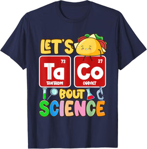 Lets Taco Bout Science, Science Pun, Science Teacher Women Kids T-Shirt - T-Shirt | Navy