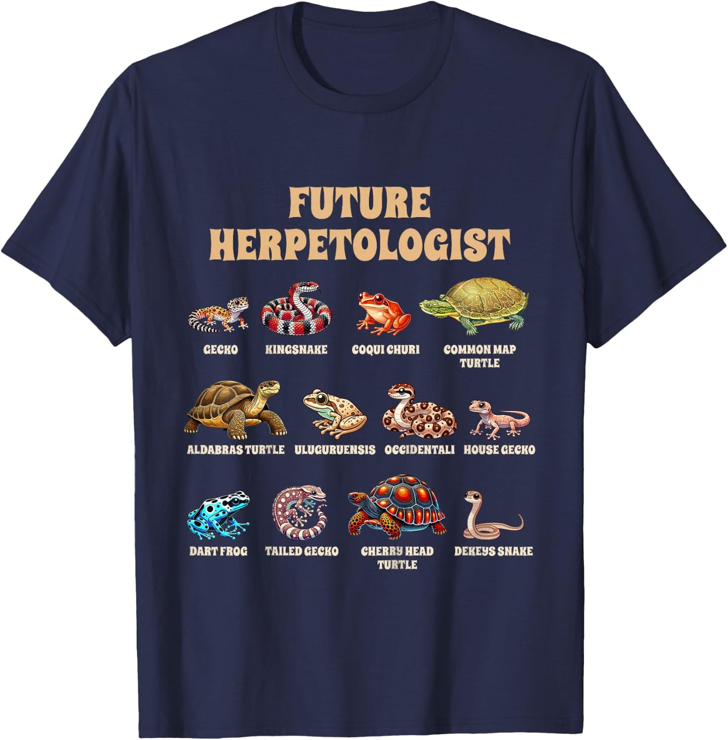 Kids Lizard Lover Reptile Lover Herpetology Future Herpetologist T-Shirt - T-Shirt | Navy