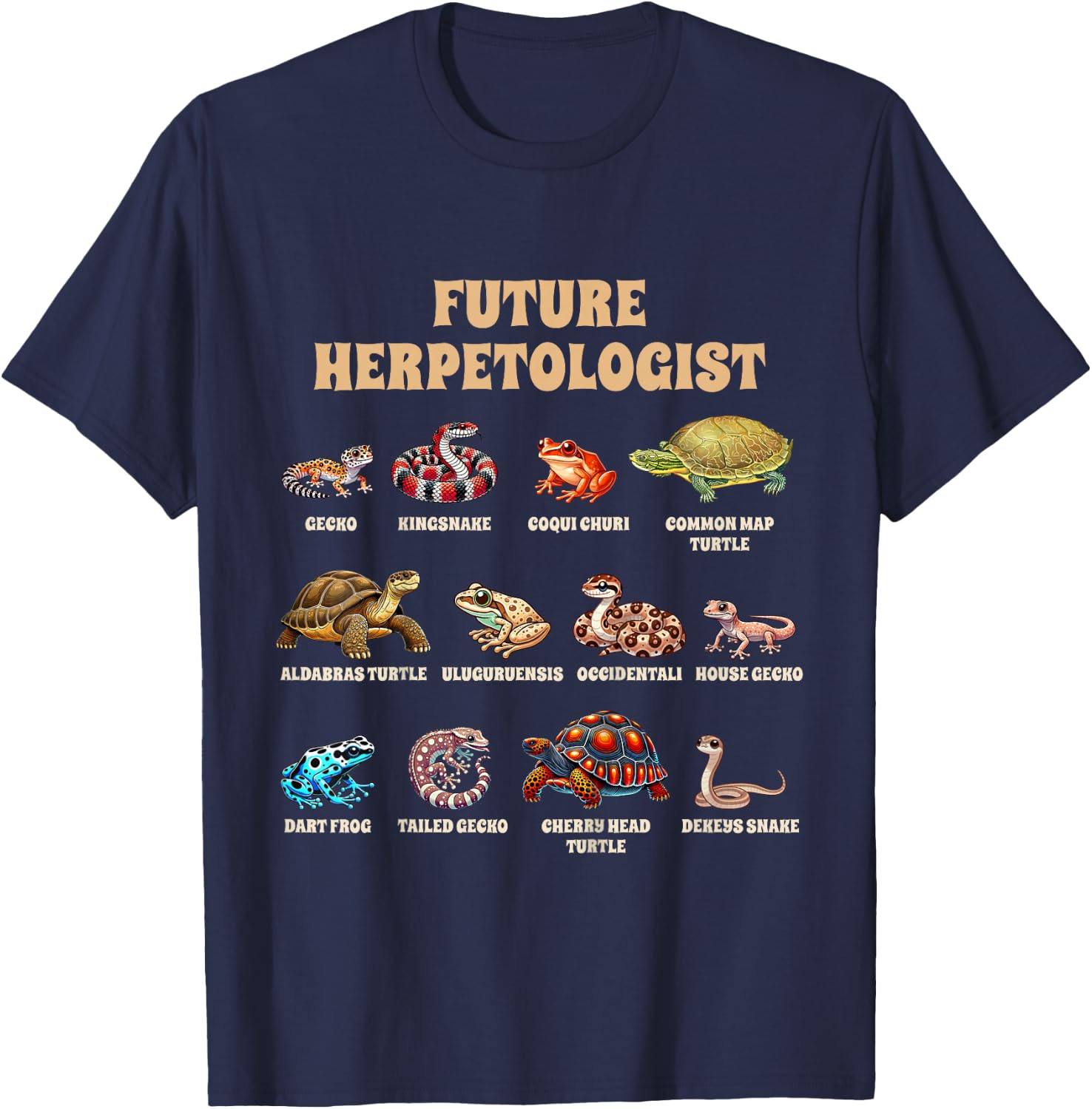 Kids Lizard Lover Reptile Lover Herpetology Future Herpetologist T-Shirt - T-Shirt | Navy