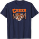 Cheer Mom - Cute Leopard Letters - Orange Team - Cheerleader T-Shirt - T-Shirt | Navy