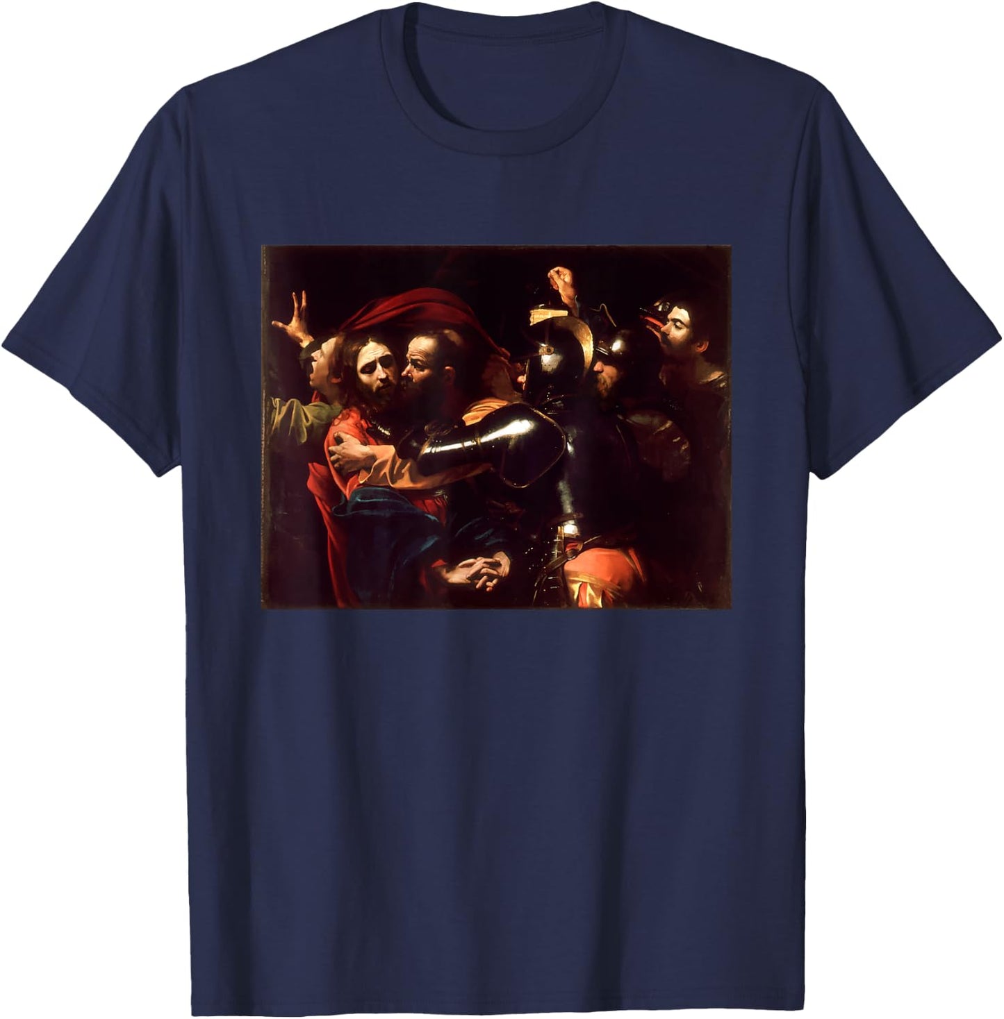 Caravaggios The Taking of Christ | Art Painting T-Shirt - T-Shirt | Navy