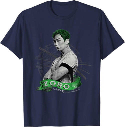 One Piece Roronoa Zoro Live Action Straw Hat Pirate Hunter , Black, S