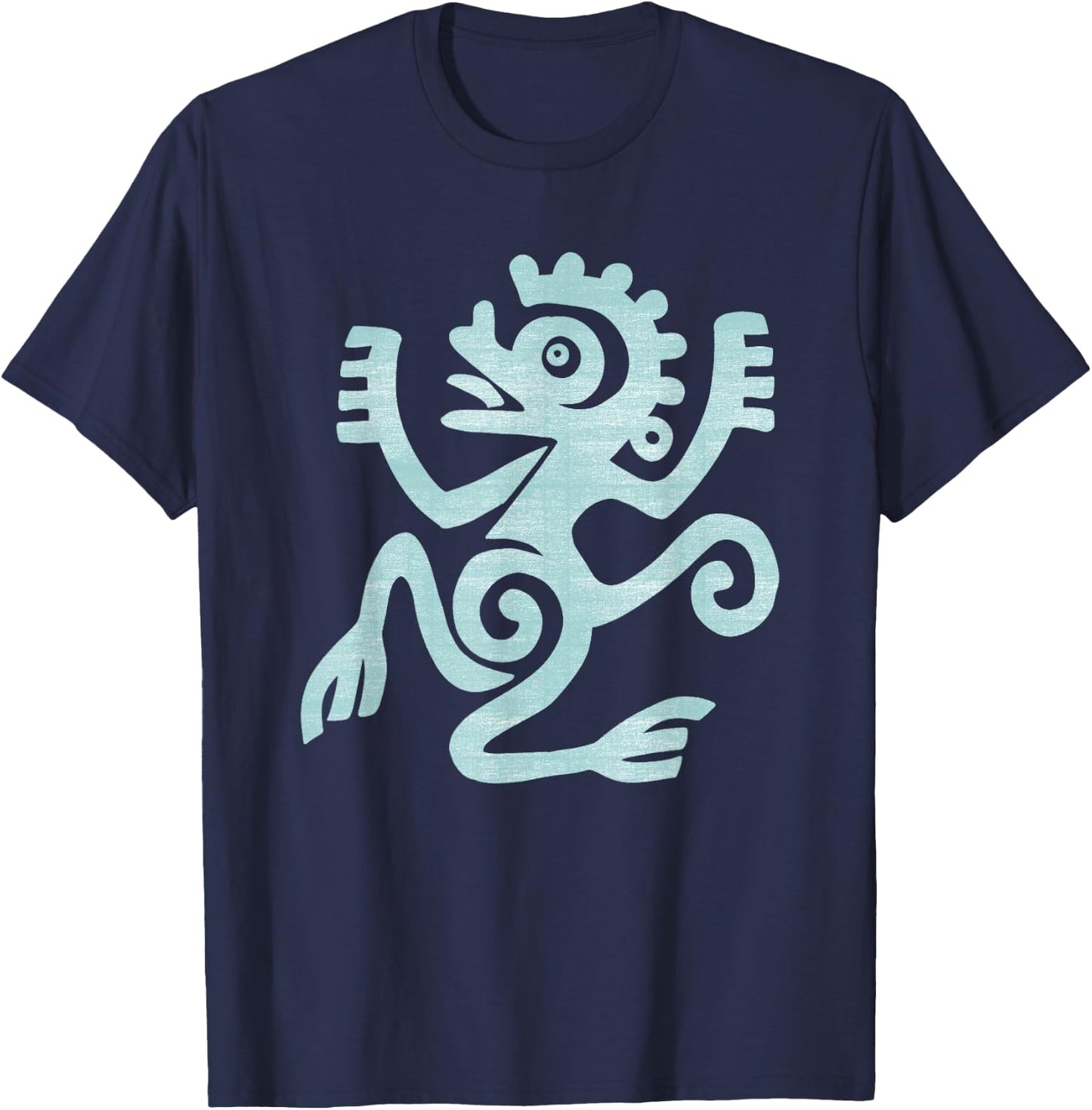 Monkey, Mexican Maya Mayan Art Ancient Mexico T-Shirt - T-Shirt | Navy