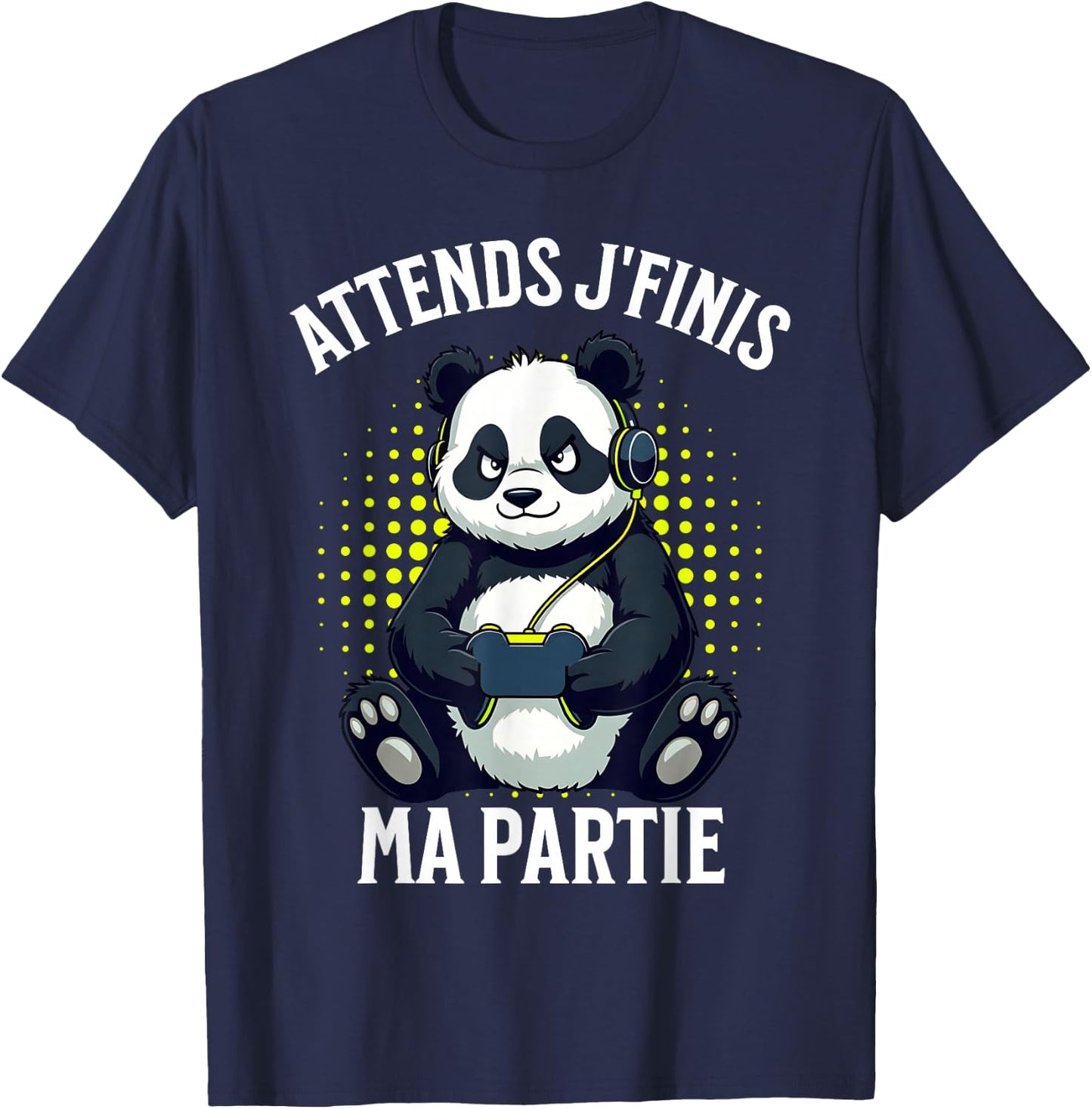 video games panda gaming boy gamer , Black, S T-Shirt - T-Shirt | Navy