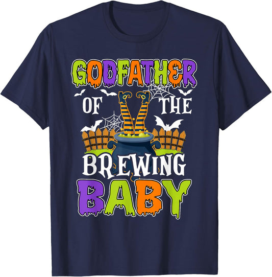 Godfather Of The Brewing Baby Halloween Witch Baby Funny T-Shirt - T-Shirt | Navy