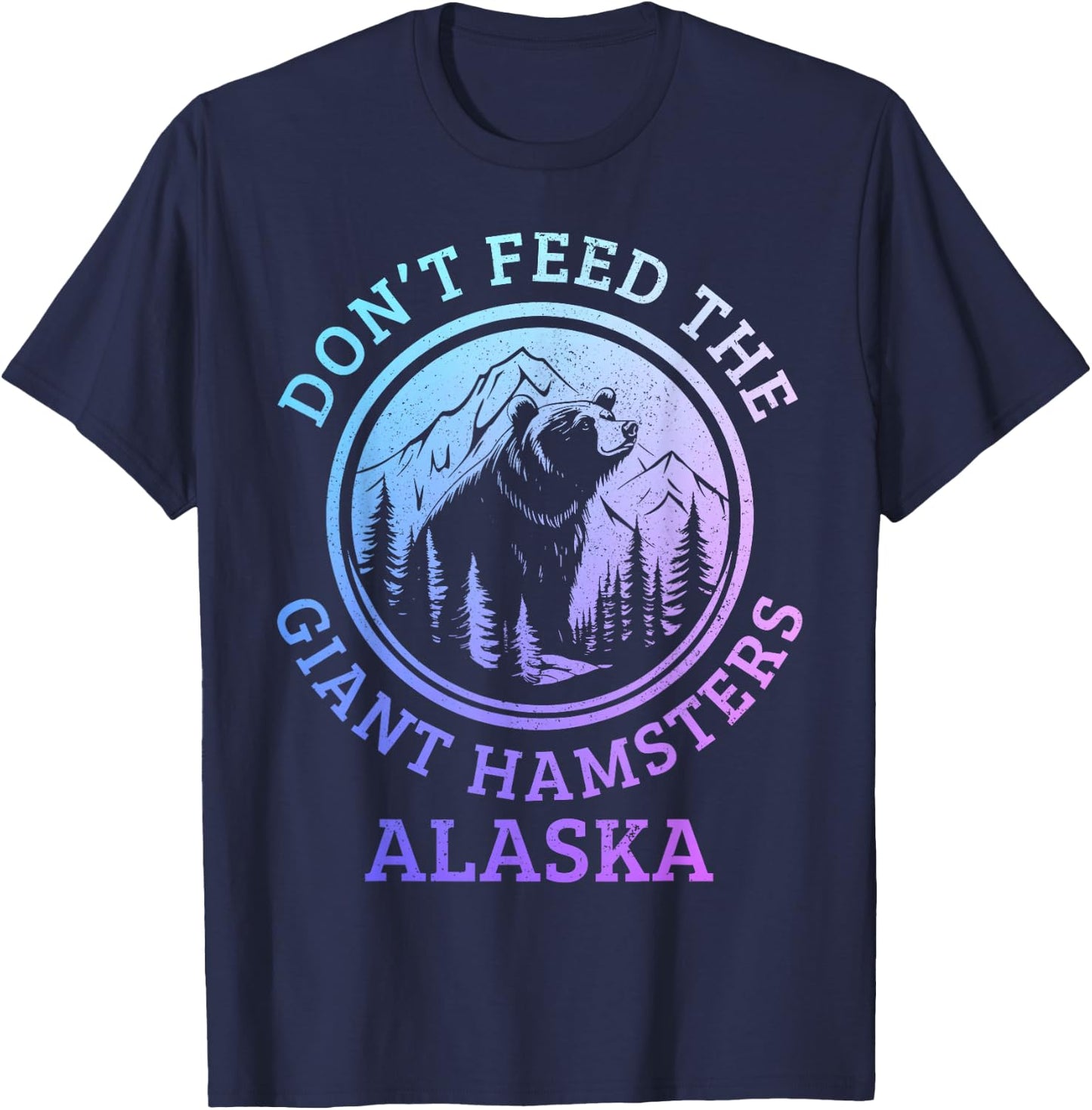 Alaska Grizzly Bear Funny Vintage Pride Souvenir T-Shirt - T-Shirt | Navy