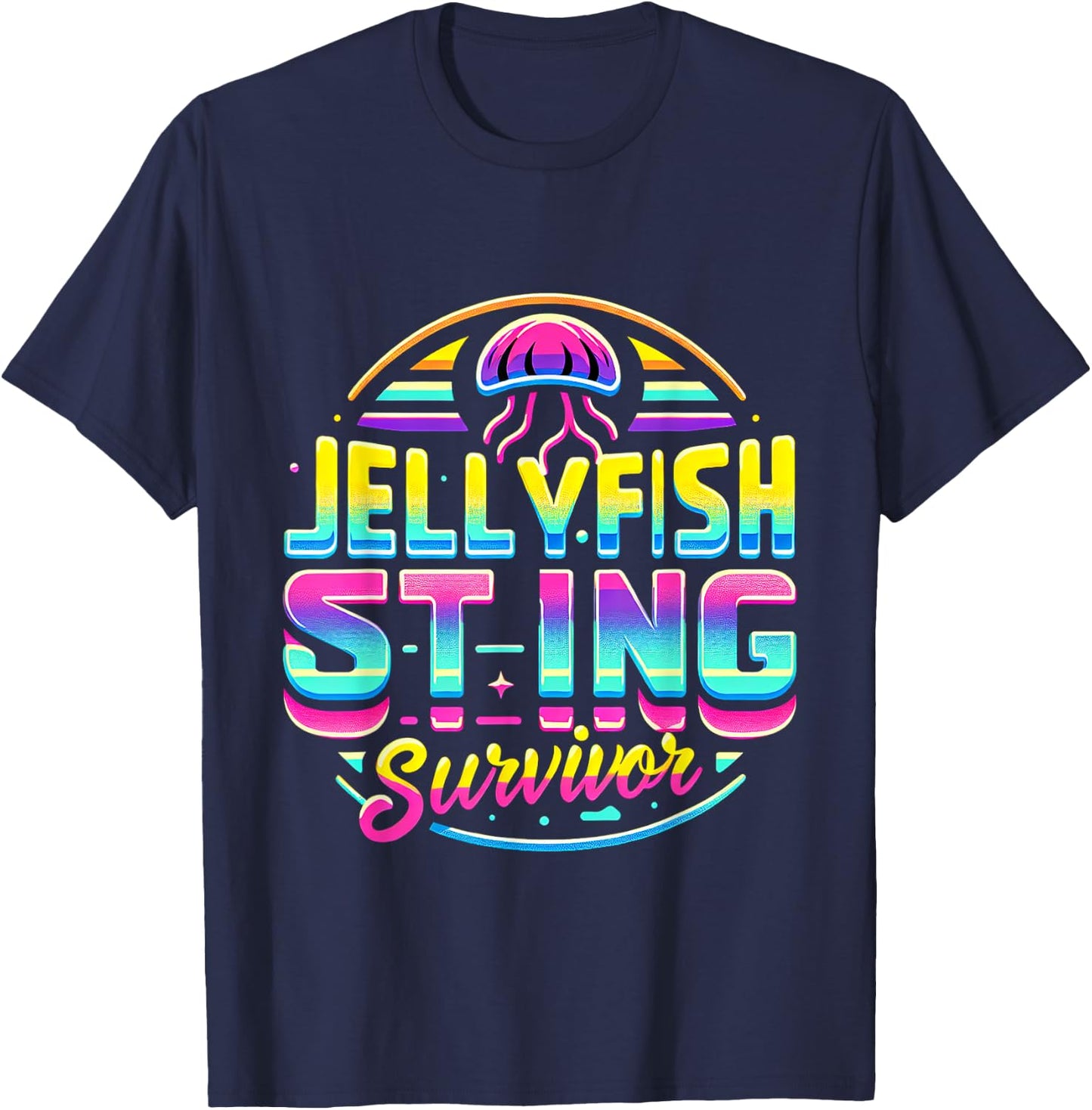 Jellyfish Sting Survivor T-Shirt - T-Shirt | Navy