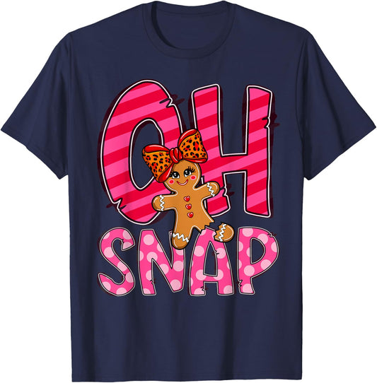Oh Snap Gingerbread Cute Christmas Cookie Baking Team T-Shirt - T-Shirt | Navy