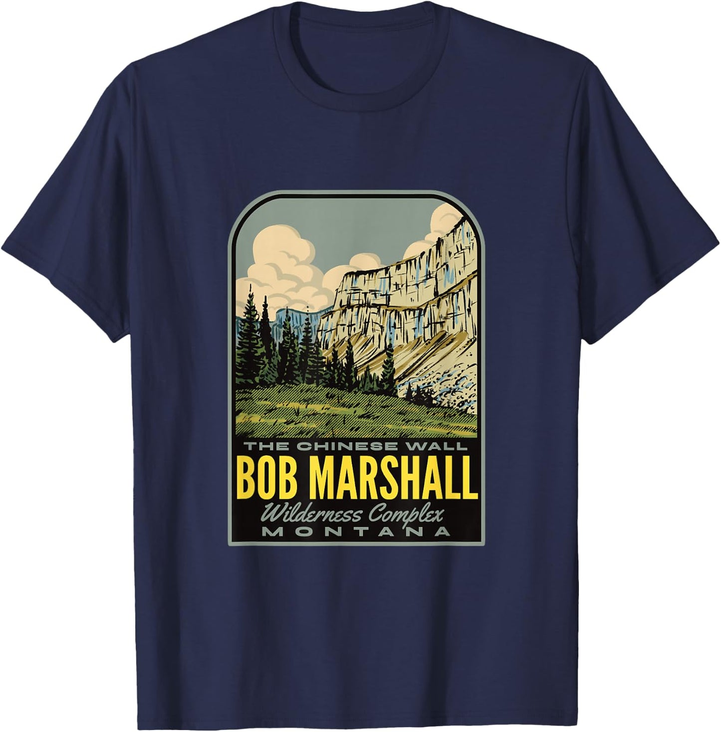 Bob Marshall Wilderness Montana T-Shirt - T-Shirt | Navy