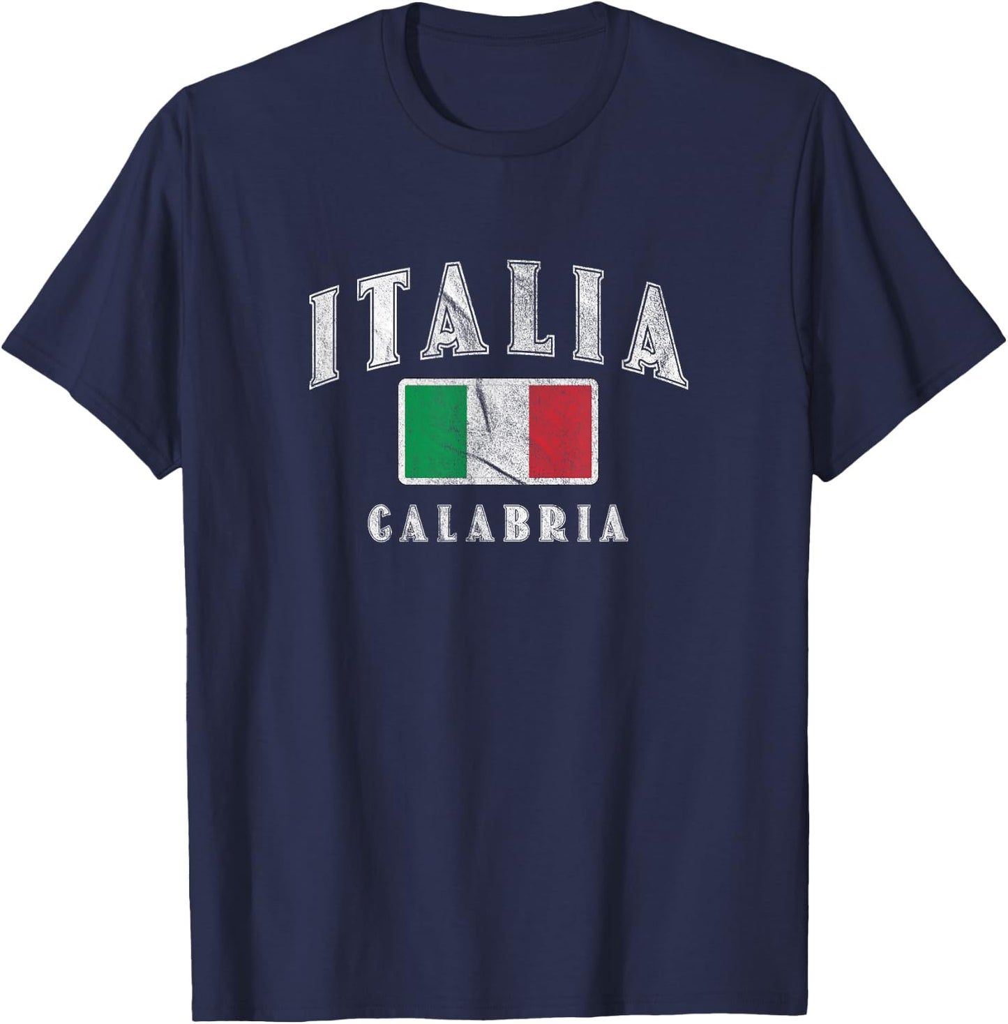 Calabria Italian Flag Souvenir Italy Italia T-Shirt - T-Shirt | Navy
