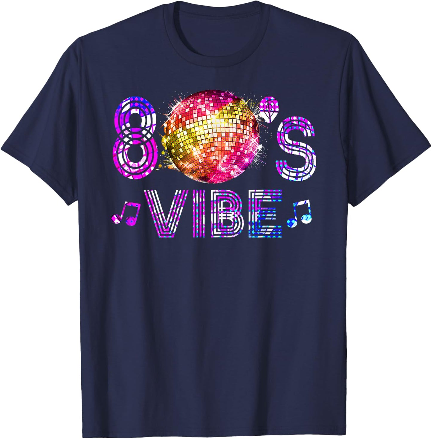 80s Vibe Funny 1980s Disco Themed Vintage Retro 80's Dancing T-Shirt - T-Shirt | Navy