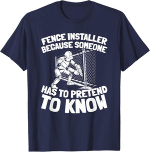 Barrier Fencing - Perimeter Fence Installer T-Shirt - T-Shirt | Navy