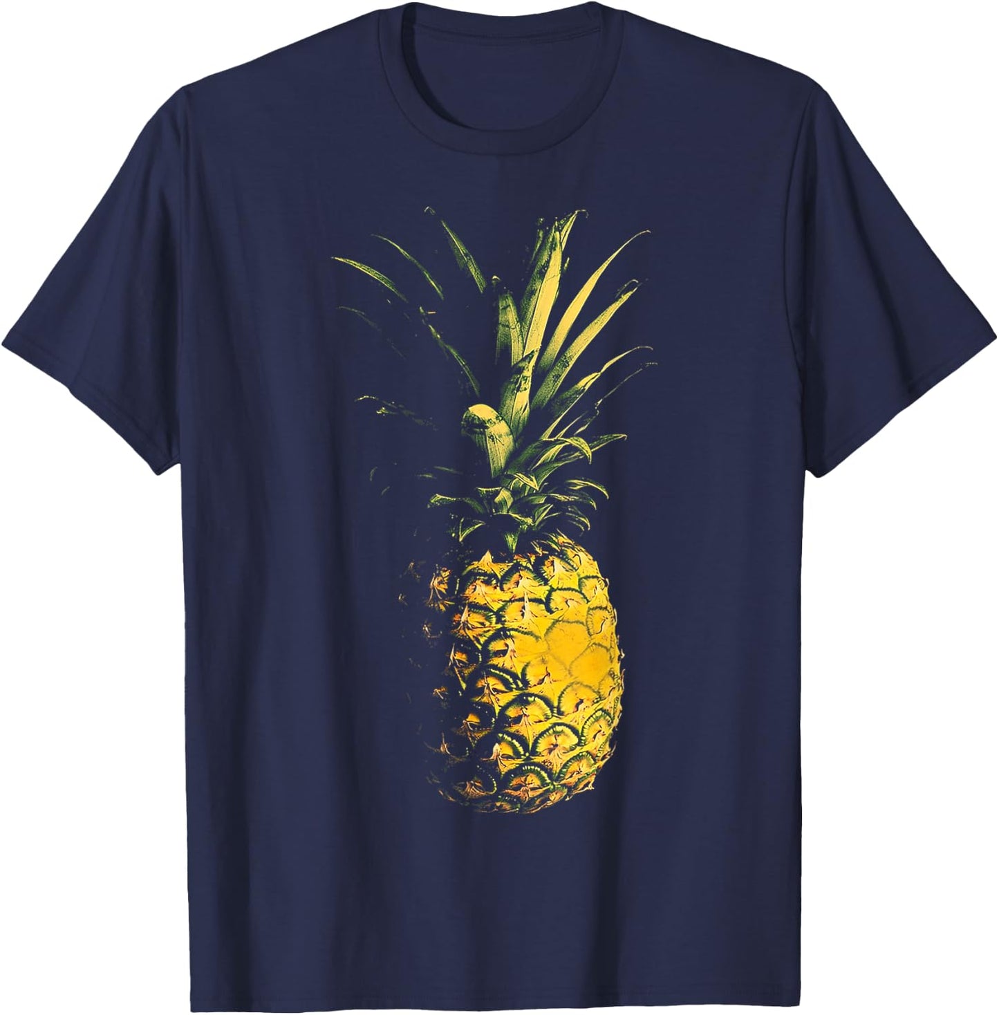 Graphic Art Pineapple Fruit Pineapple , Black, S T-Shirt - T-Shirt | Navy