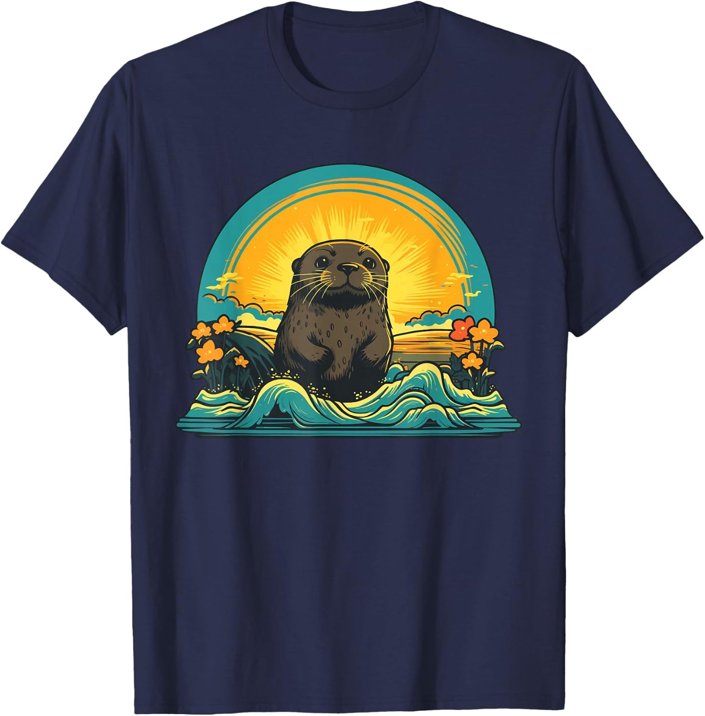 Otter Sunrise T-Shirt - T-Shirt | Navy