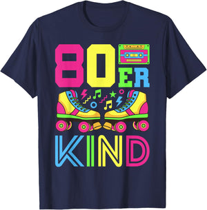 80s Child 80s Outfit 80s Costume 80s Party 80s , black T-Shirt - T-Shirt | Navy