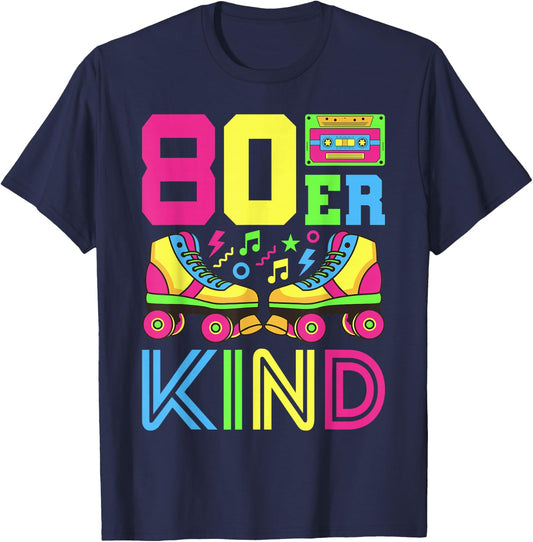80s Child 80s Outfit 80s Costume 80s Party 80s , black T-Shirt - T-Shirt | Navy
