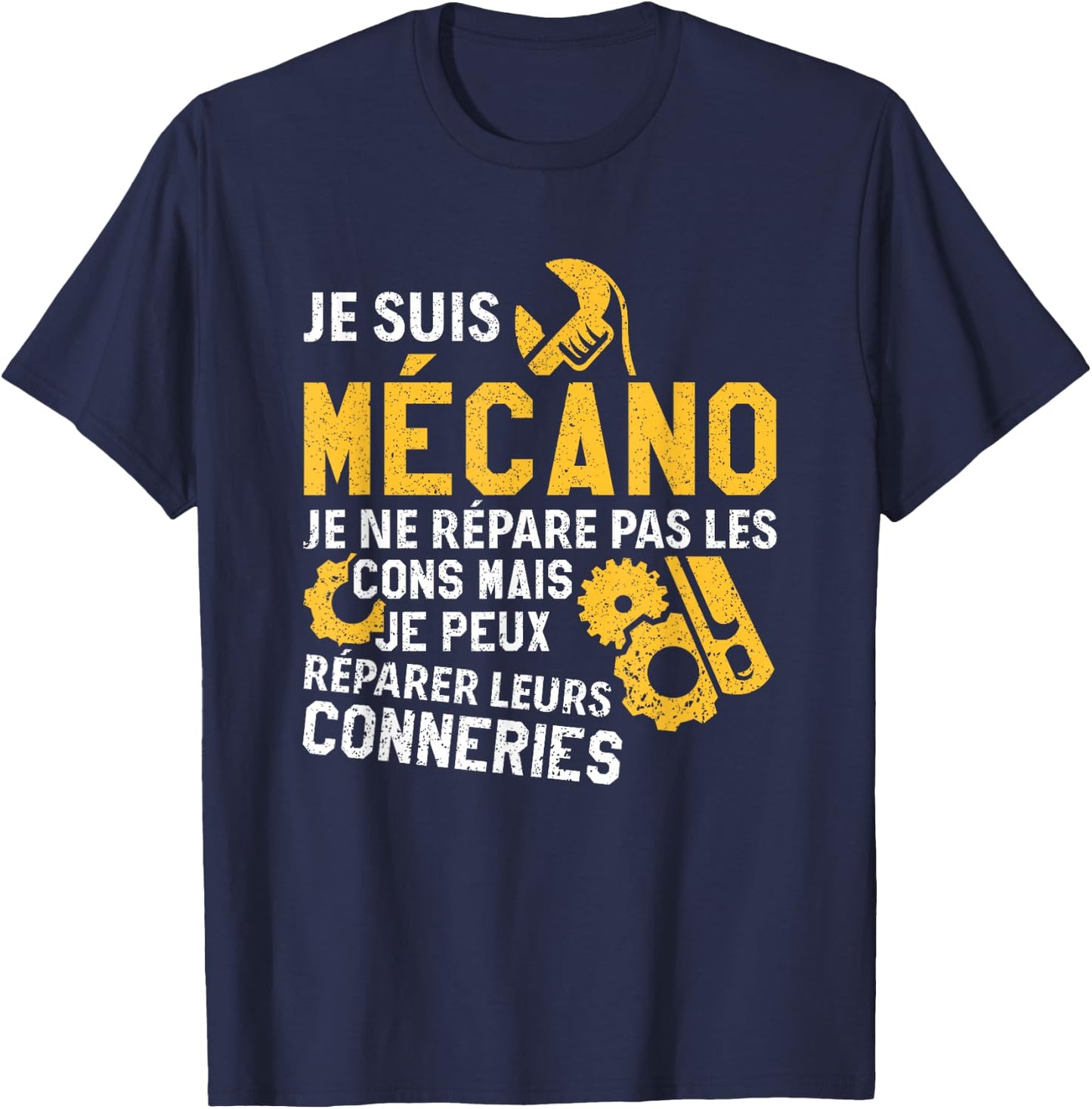 Gift mechanic garage mechanic humour car quote , Black T-Shirt - T-Shirt | Navy