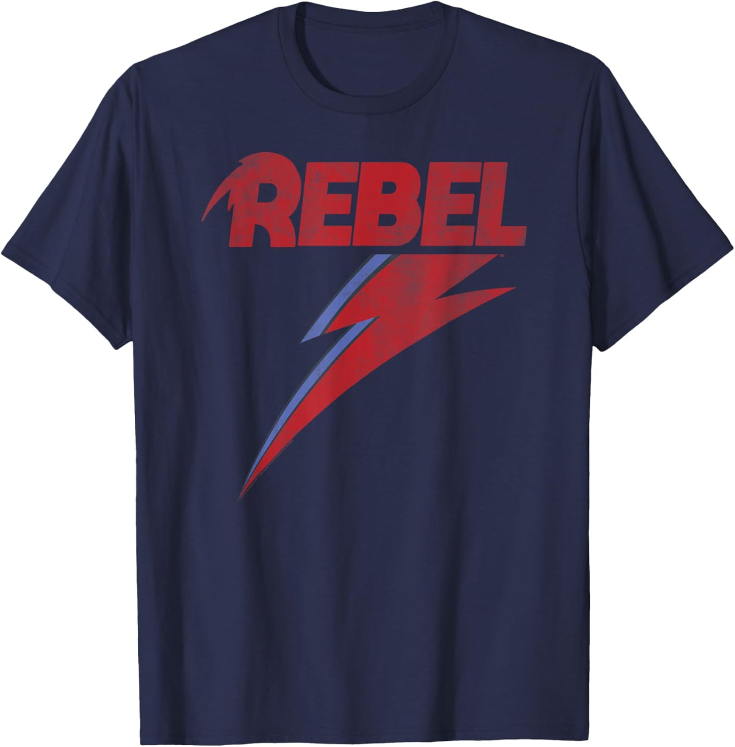 David Bowie Distressed Rebel Music , black T-Shirt - T-Shirt | Navy