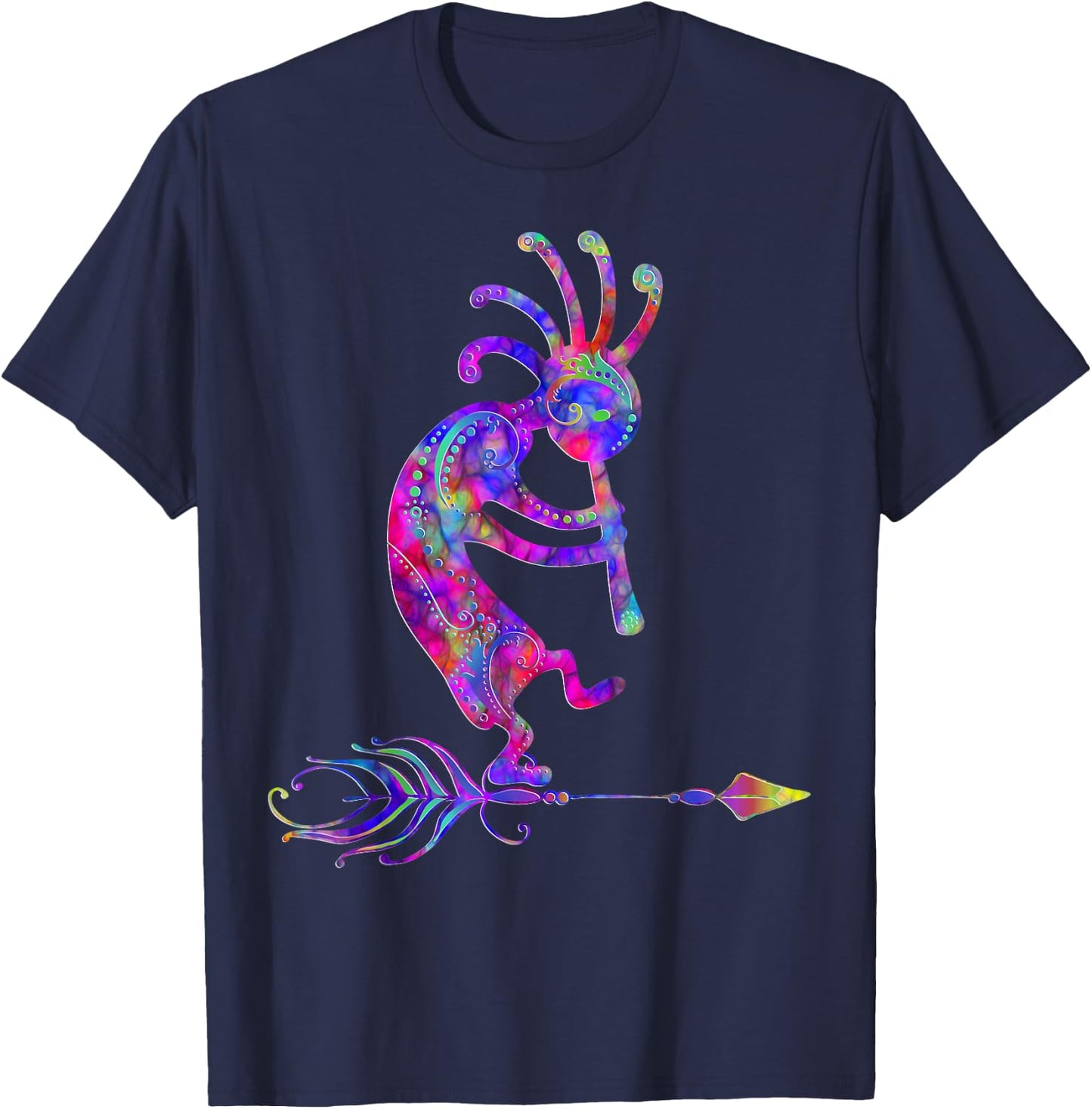 Native American Kokopelli with Feather 2 - Fan Fun T-Shirt - T-Shirt | Navy
